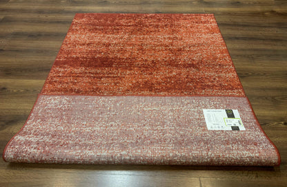 Terracotta Area Rug 4x6 Contemporary Loft Collection Power Loomed Polypropylene and Polyester
