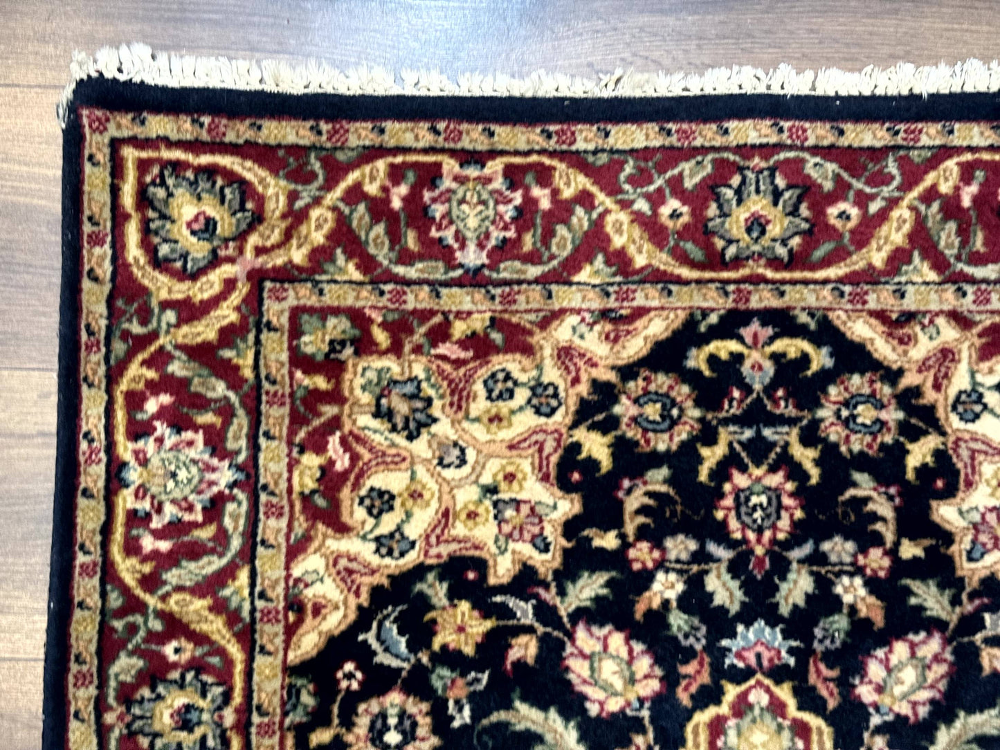 Pak Persian Sarouk Rug 3x5, Navy Blue and Red