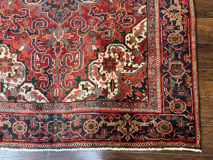 Heriz Rug 6 Foot 6 In By 9 Foot 3 In Wool Persian Carpet With Geometric Medallion