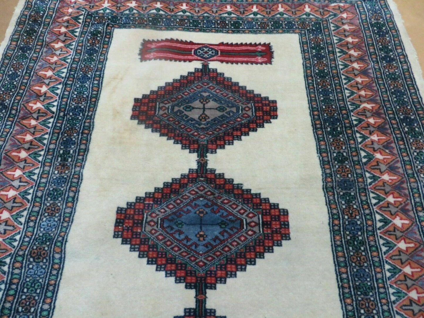 Bokhara Turkoman Rug Vintage Handmade 4x6 Pakistani Wool Carpet