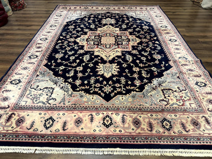 Karastan Rug Navy Serapi Kara Shah Wool Rug 8x11 Vintage Area Rug