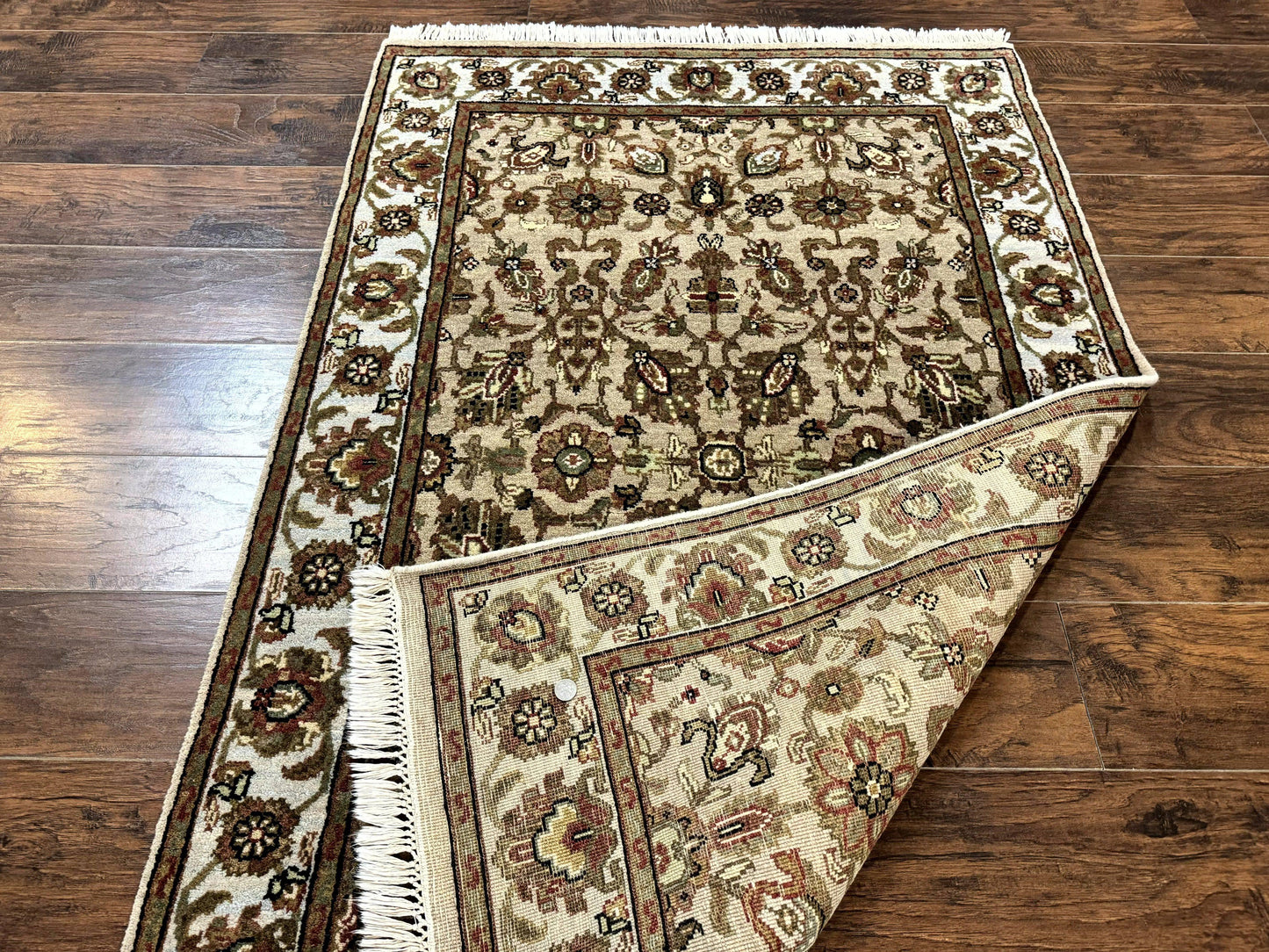 Persian Rug 4x6 Handmade Wool Floral Allover Vintage Oriental Carpet