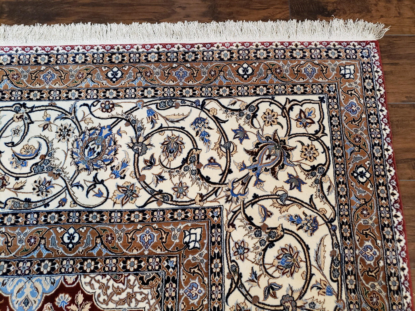 Persian Nain Rug 11x15 – Wool on Silk, Hand-Knotted, Signed Masterpiece