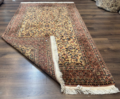 Indo Persian Rug 5x8, Light Tan/Camel, Allover Design