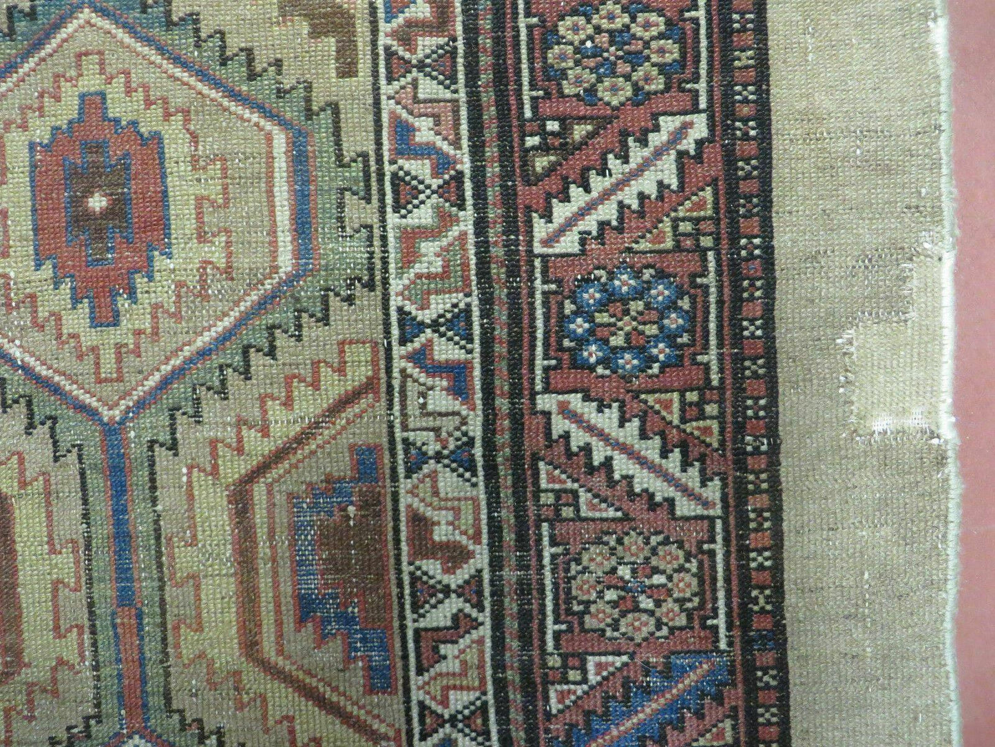 3'4" X 12' Antique Hand Made Turkish Wool Rug Runner Carpet Camel Hair Nice