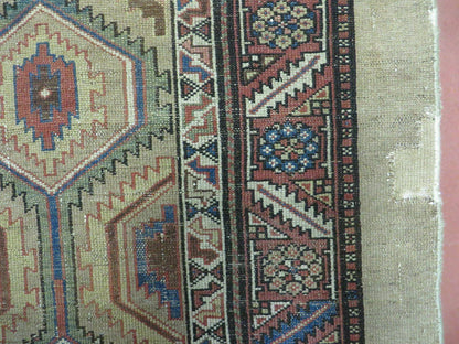 3'4" X 12' Antique Hand Made Turkish Wool Rug Runner Carpet Camel Hair Nice