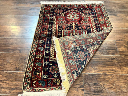 Antique Turkish Sparta Rug 3x4 Geometric Caucasian Wool Carpet