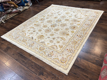 Peshawar Rug 8x10, Oushak Rug, Neutral Colors Hand Knotted Farmhouse Rug