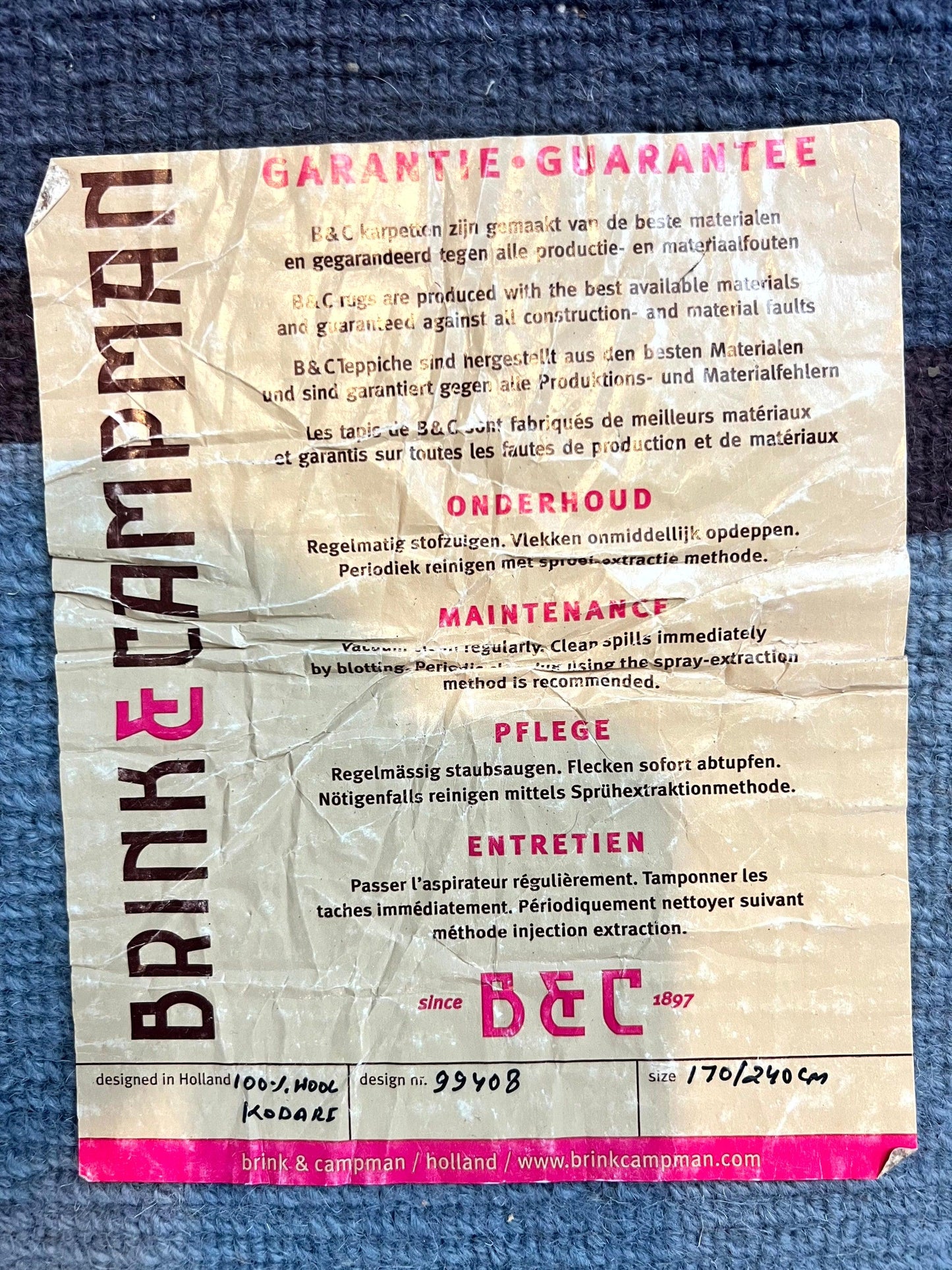 Modern Nepali Handmade Wool Rug 6x8 Abstract Blues Gray Mauve