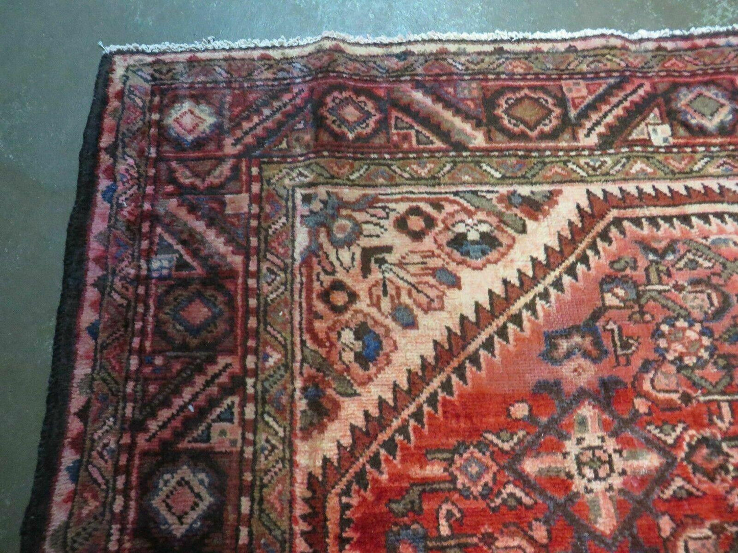 Antique Handmade Wool Rug India Floral Oriental Vegetable Dye 5 Ft 6 In By 10 Ft 4 In
