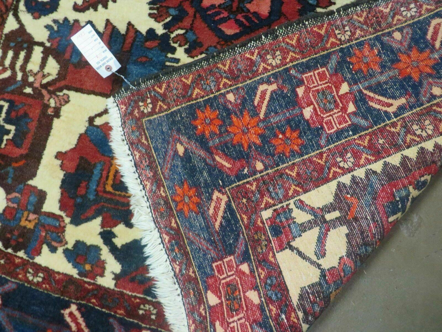Antique Handmade Indian Floral Wool Rug 66x124 Vegetable Dye Tribal Oriental