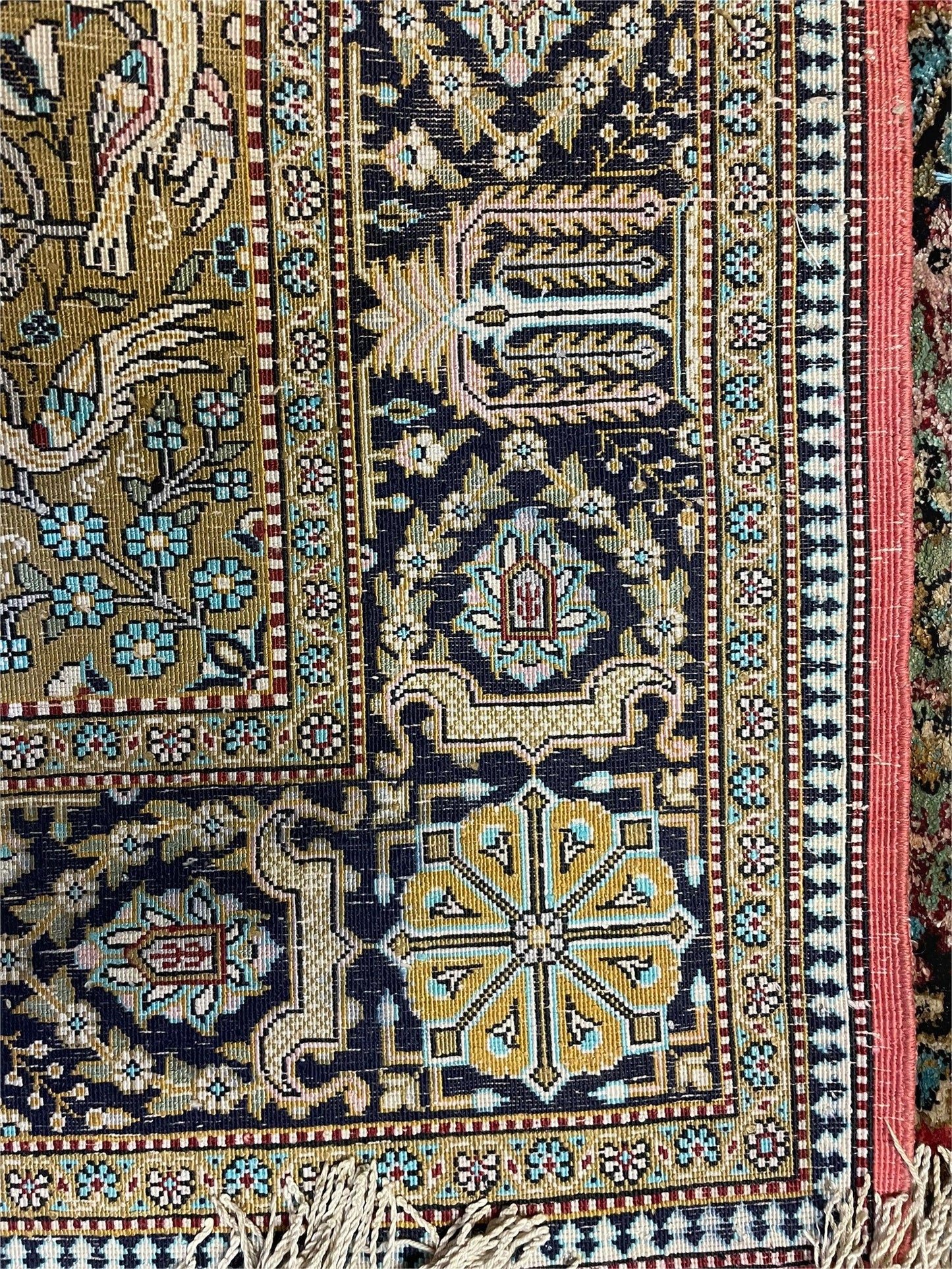 Persian Qum Silk Rug 3.8 X 5.6 Hand Knotted Silk On Silk Animal Pictorials