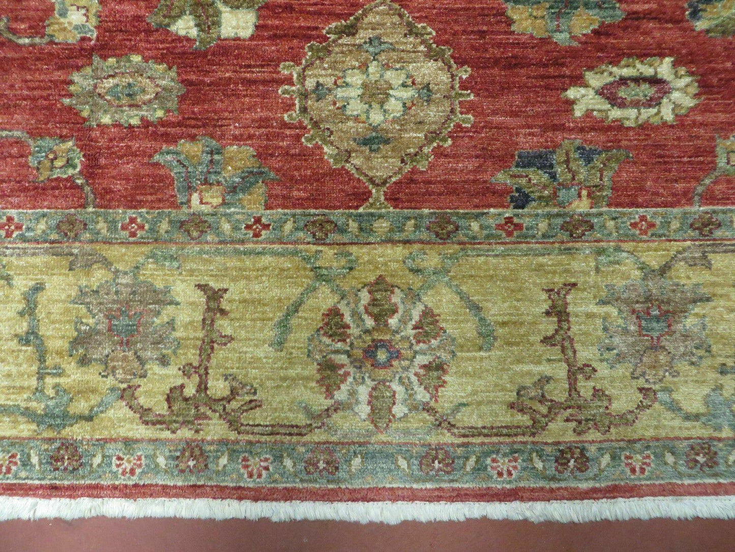 Egypt Agra Wool Rug Vintage Handmade 6.5 By 7 Feet One Of A Kind Hand Knotted Carpet