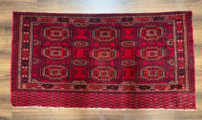 Antique Turkoman Salor Rug, Turkoman Textile, Fine 400 KPSI, Red, Persian Tribal Rug