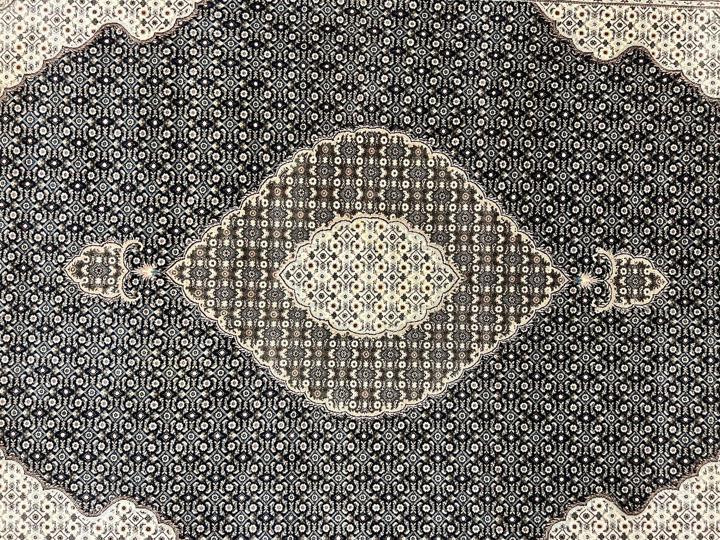 Sino Persian Rug 6x9, Herati Pattern, Vintage Handmade Hand Knotted Wool Oriental Carpet, Fine 6 x 9 Rug, Traditional Rug, Dark Blue Rug