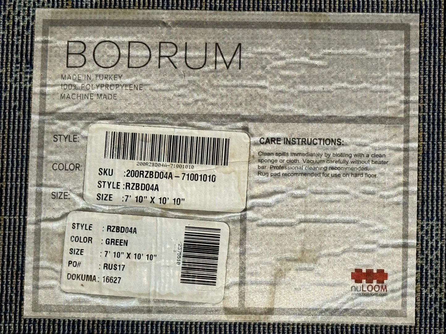 Modern Abstract Blue Area Rug 8 By 11 Feet Power Loomed Polypropylene Turkish