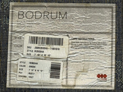 Modern Abstract Blue Area Rug 8 By 11 Feet Power Loomed Polypropylene Turkish