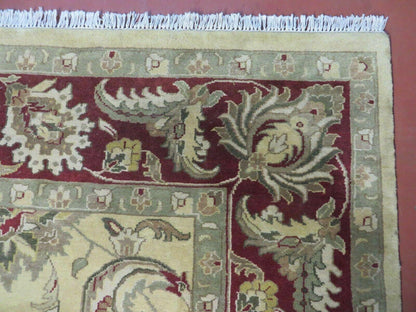 Vintage Handmade Rug Jaipur Tea Washed Hand Knotted Oriental 9x12