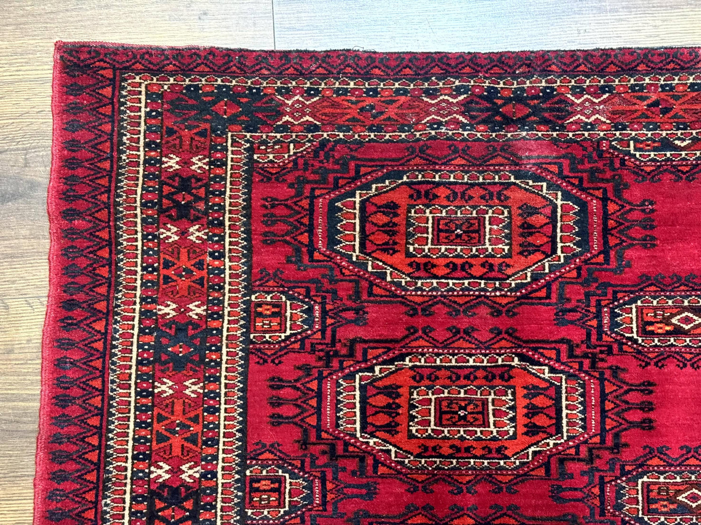 Antique Turkoman Salor Rug, Turkoman Textile, Fine 400 KPSI, Red, Persian Tribal Rug
