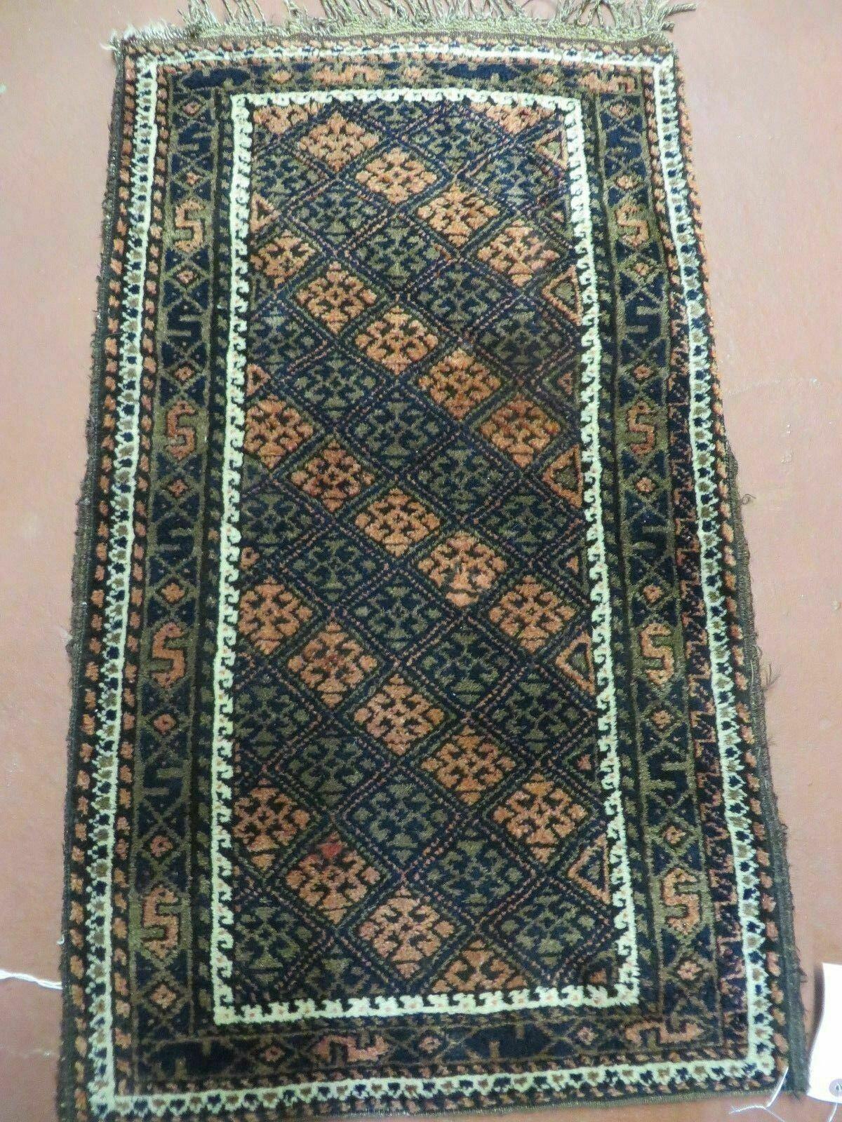 Antique Bokhara Rug Turkoman Balouchi Handmade Pakistani Wool 1920s Vintage