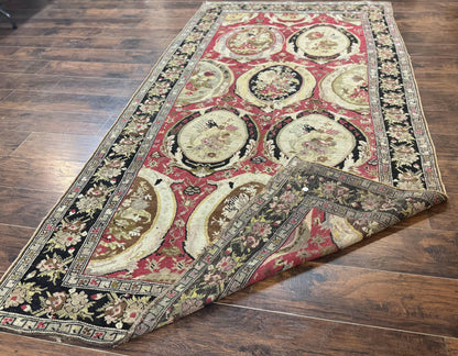 Antique Caucasian Karabakh Rug 5x10 Hand Knotted Wool Area Rug