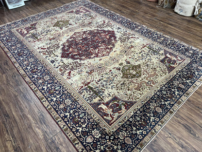 Antique Indian Agra Rug Rare Early 20th Century Hand Knotted Wool Collectible Oriental Carpet