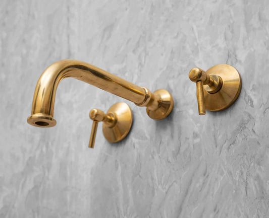 Wall-Mounted Brass Bathroom Faucet With Rough in Valve