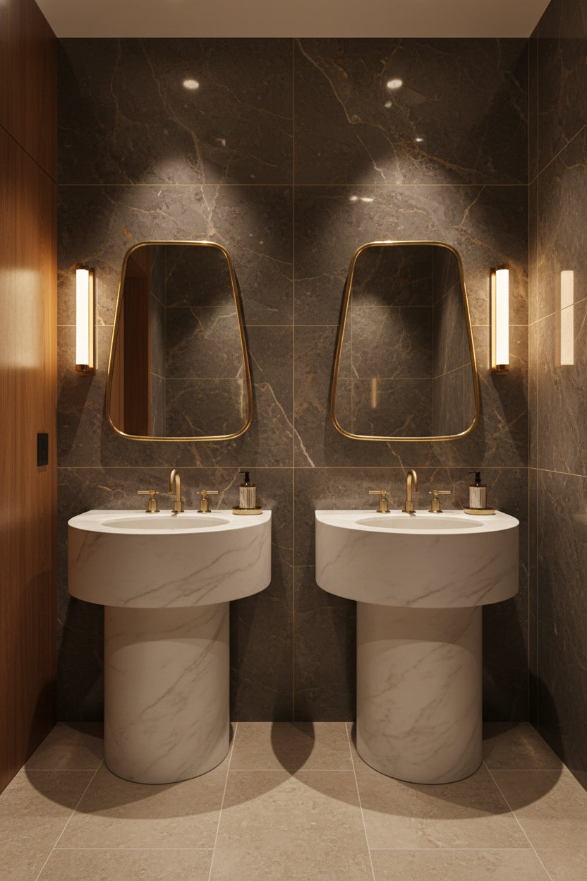 Elegant washroom wall mirror