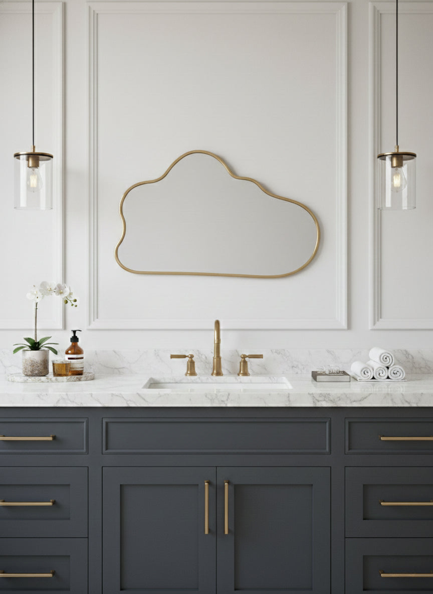 Cloud shaped vanity mirror