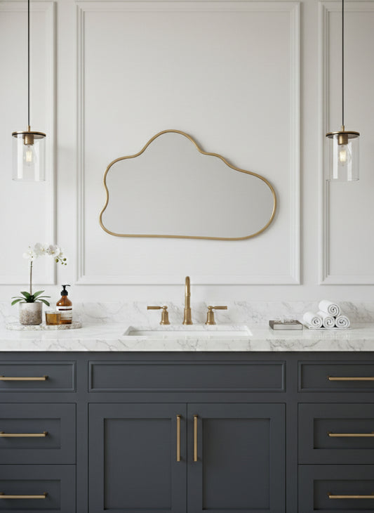 Cloud shaped vanity mirror