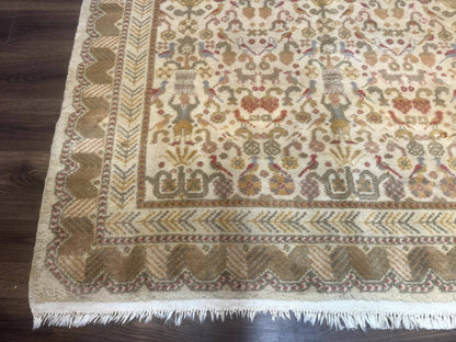 Large Spanish Portuguese Rug 9x15, Beige, Vintage, Allover Pattern, Wool