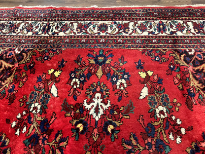 Persian Bibikabad Rug 11x18 Palace Size Red Wool Handmade Large Carpet With Floral Medallion