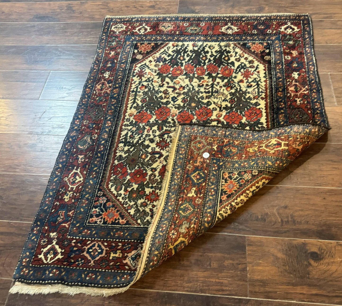 Persian Tribal Rug 3x5 Handmade Floral Roses Zanjan Antique Carpet