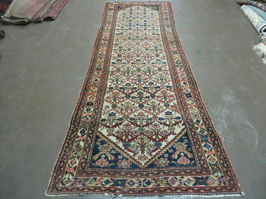 Antique Caucasian Shirvan Wool Runner Rug 3 Ft 3 In By 9 Ft 9 In Handwoven