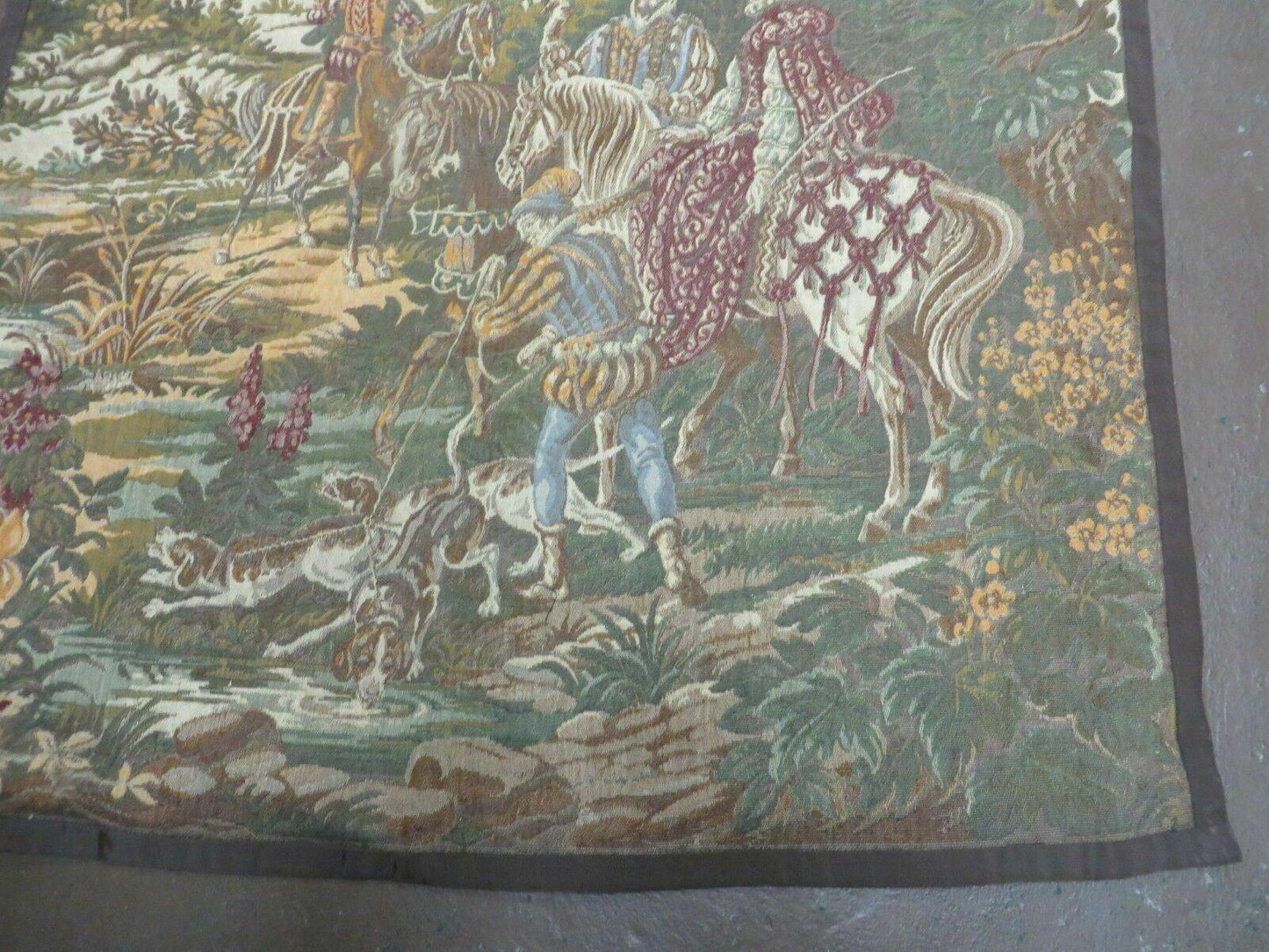 Belgian Hand Loomed Vintage Tapestry Victorian Design 41 By 56 Inches