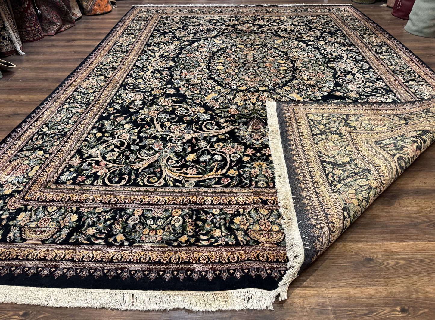Pak Persian Rug 10x14 Hand Knotted Wool Floral Vintage Carpet 225 KPSI