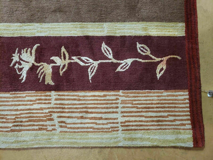 Tibetan Wool Rug Hand Knotted 8x11 Floral Design Modern Contemporary Decor