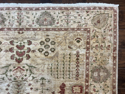 Oushak Rug Handmade Wool Peshawar Carpet For Farmhouse Decor 6x9.6
