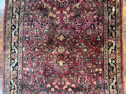 Persian Sarouk Rug 3x5, Antique Persian Carpet