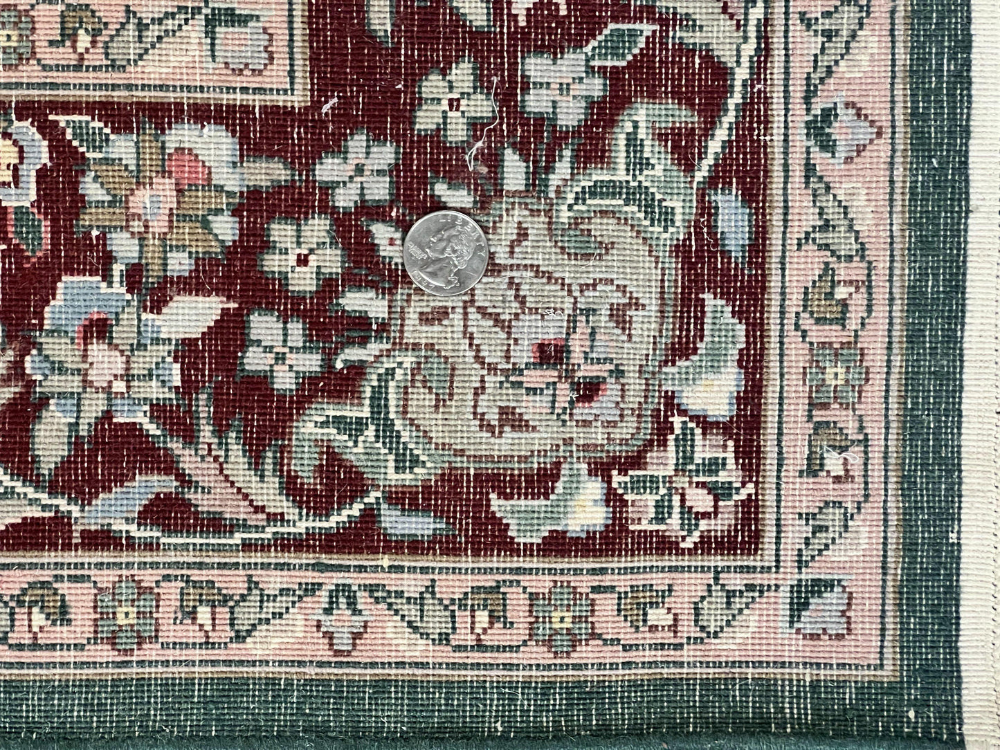 Pak Persian Rug 4x6, Wool Hand Knotted Vintage Carpet, Dark Green, Floral Medallion, Fine Oriental Rug