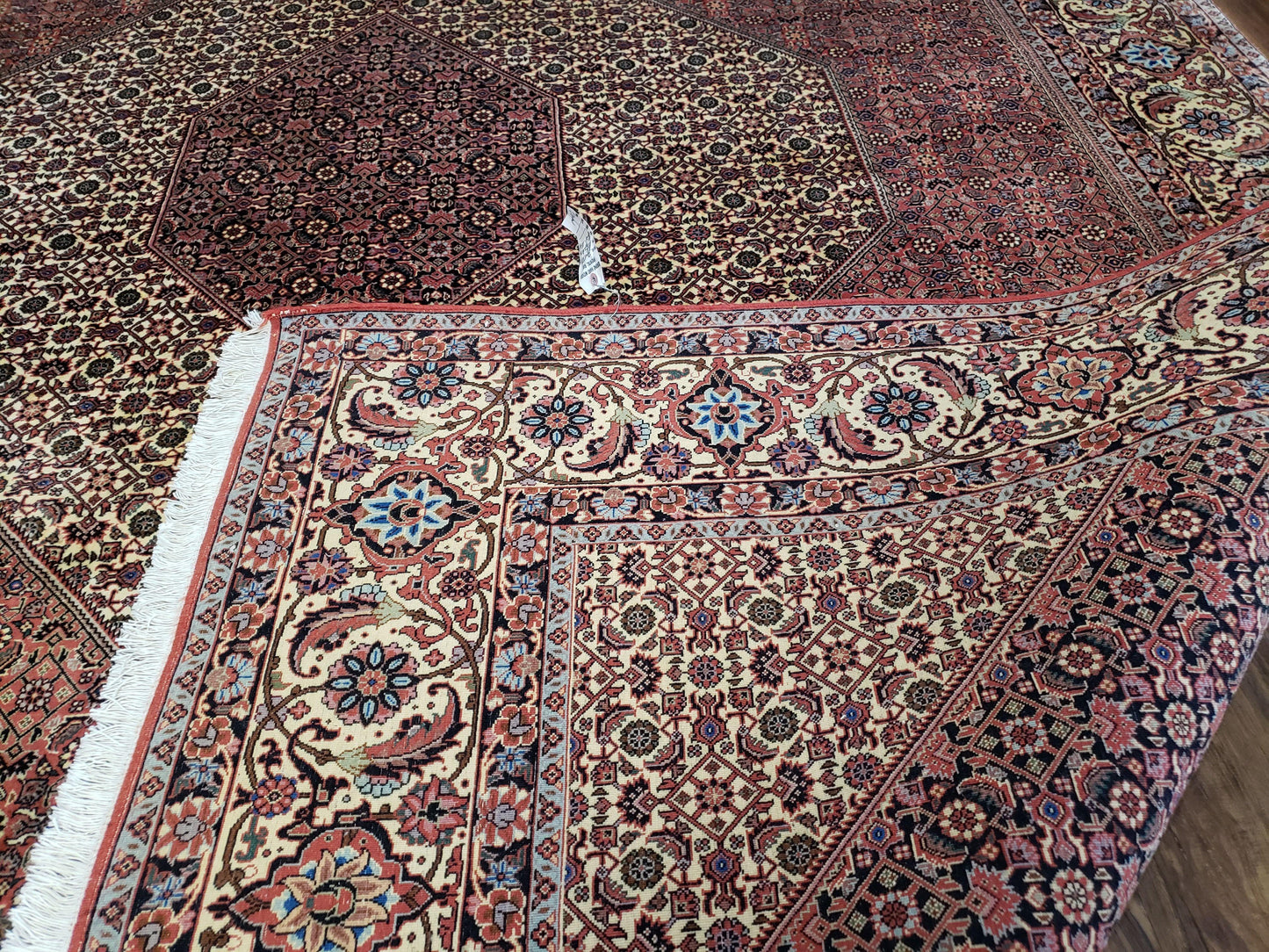 Persian Bijar Rug 8x11 With Herati Mahi Pattern Handwoven Wool