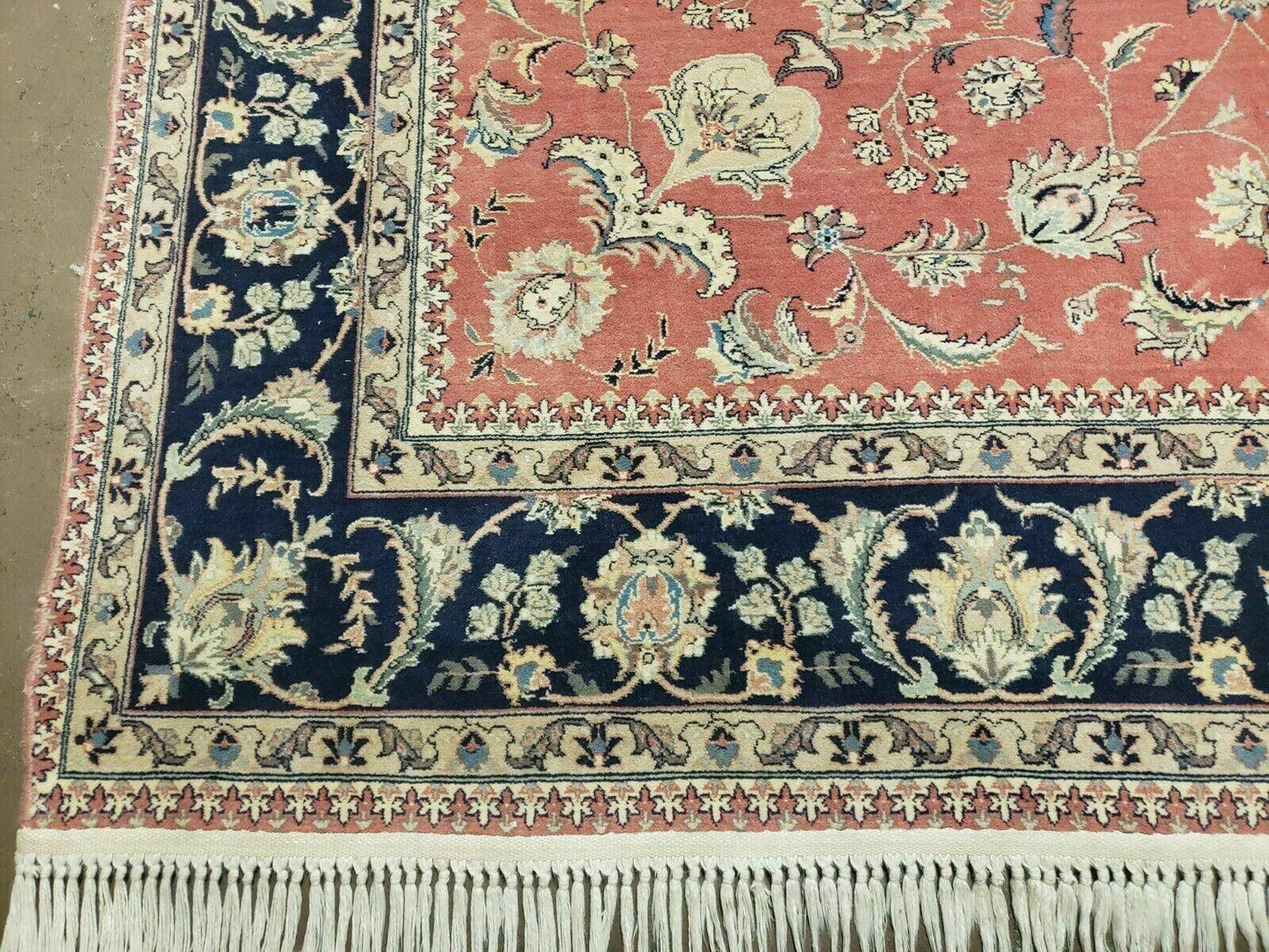 Vintage Oriental Floral Handmade Wool Rug 6x9 Feet With Vegetable Dyes Red