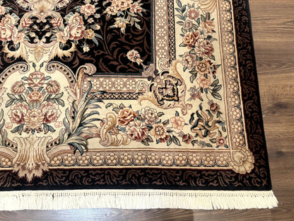 Aubusson Rug 6x9 European Design Hand Knotted Wool Fine 170 KPSI Elegant Carpet