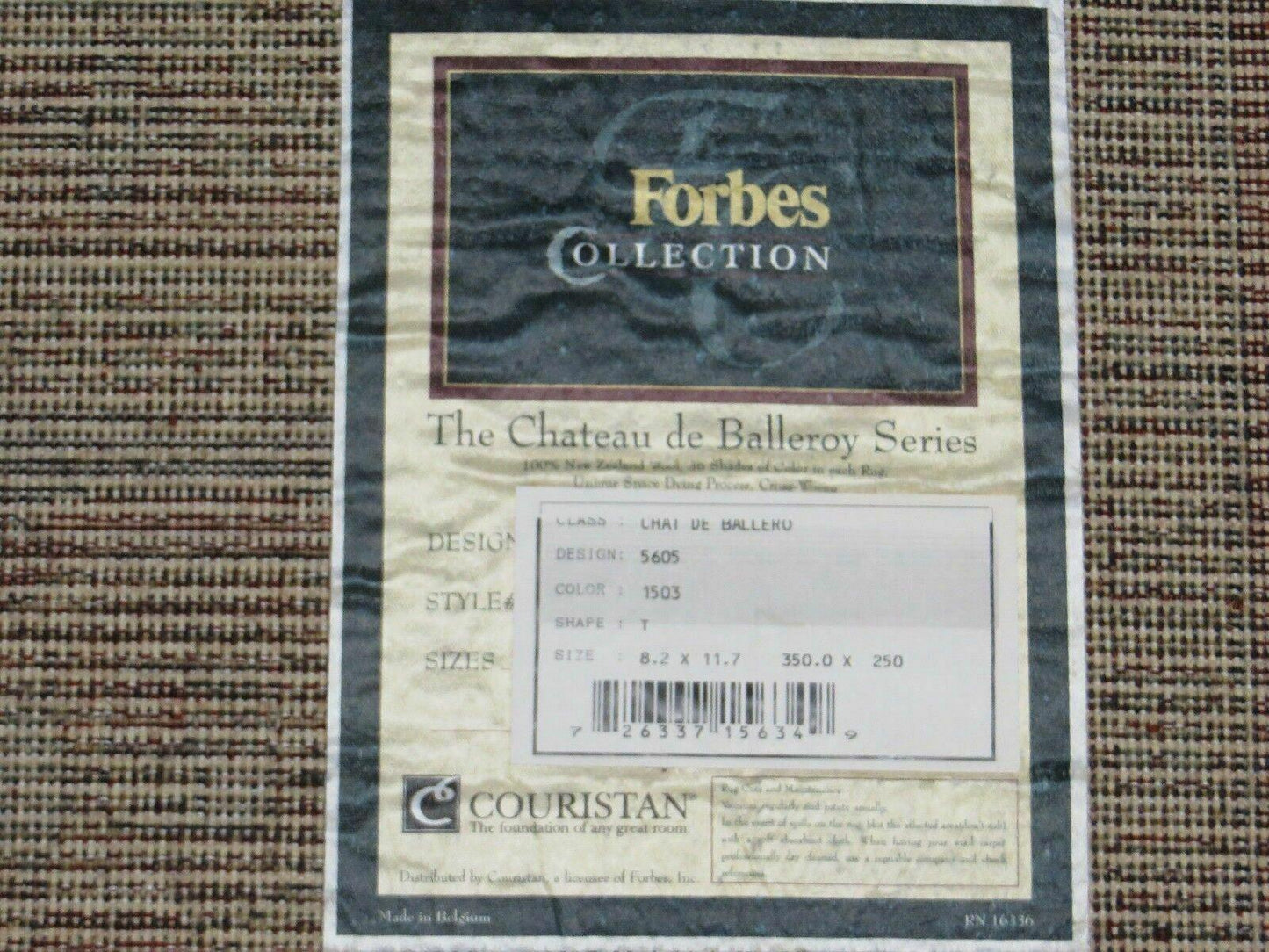 Couristan European Wool Rug Belgium 8 By 11 Foot 7 Inch Vintage Power Loomed Forbes Collection