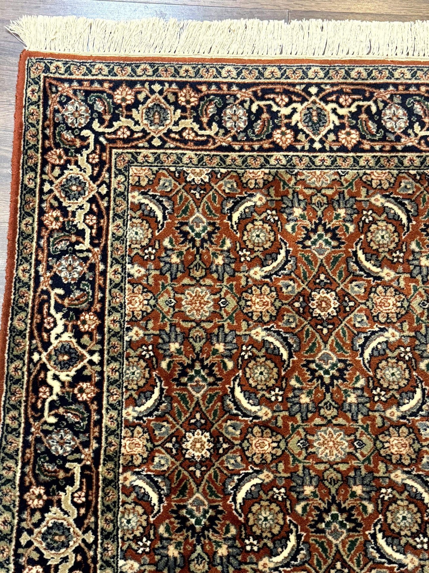 Indo Persian Bijar Rug 3x5 Red Navy Wool