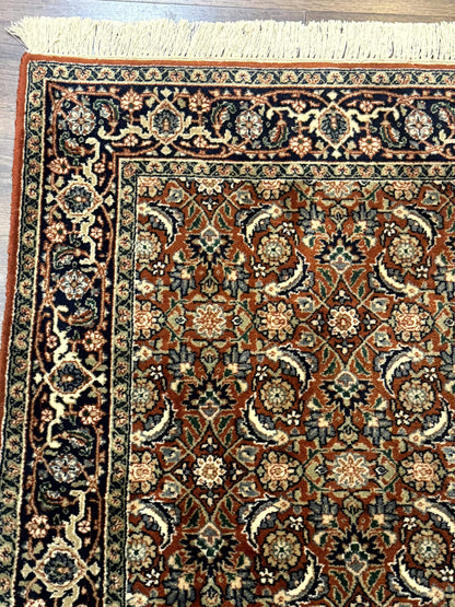 Indo Persian Bijar Rug 3x5 Red Navy Wool
