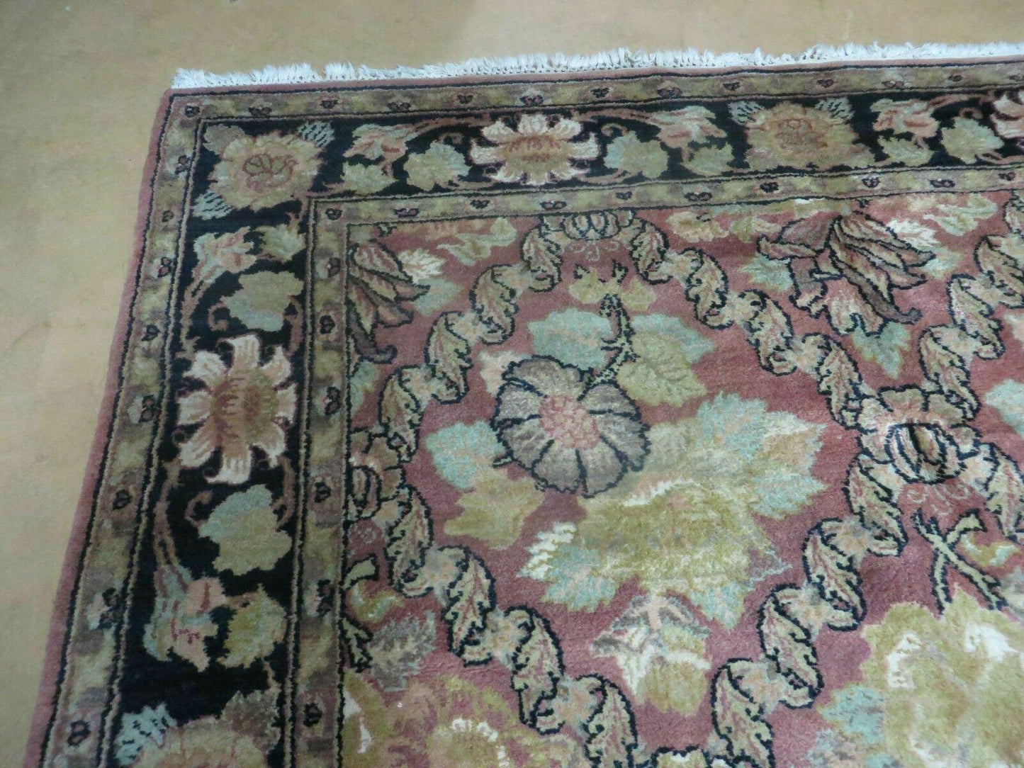 Floral Oriental Wool Rug 6x9 Handmade From India High Quality