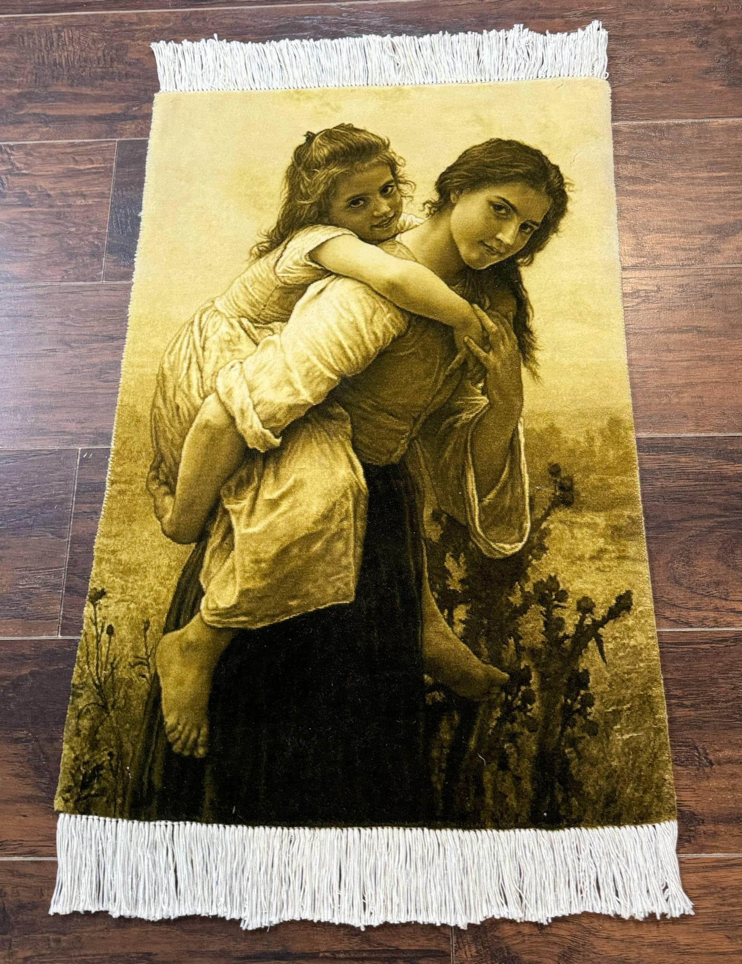 Persian Pictorial Rug 2x3 Tabriz Hand Knotted