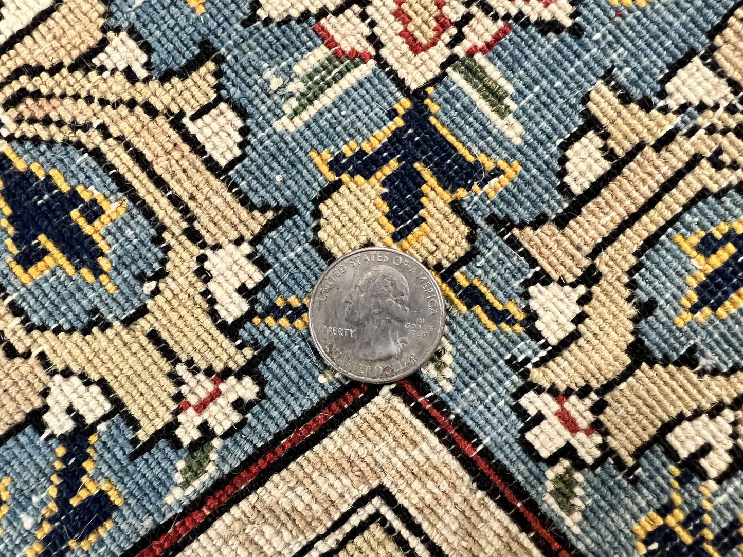 Blue Persian Rug Qum Hand Knotted Wool 5x7