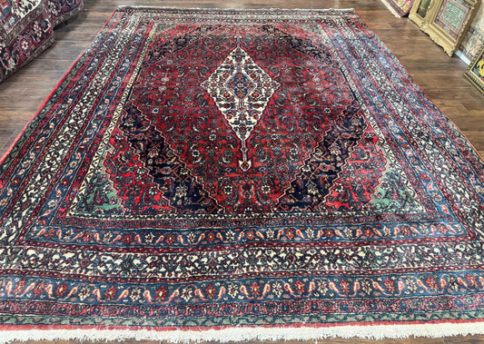Persian Hamadan Tribal Rug 8x10 Wool Handmade Medallion Carpet